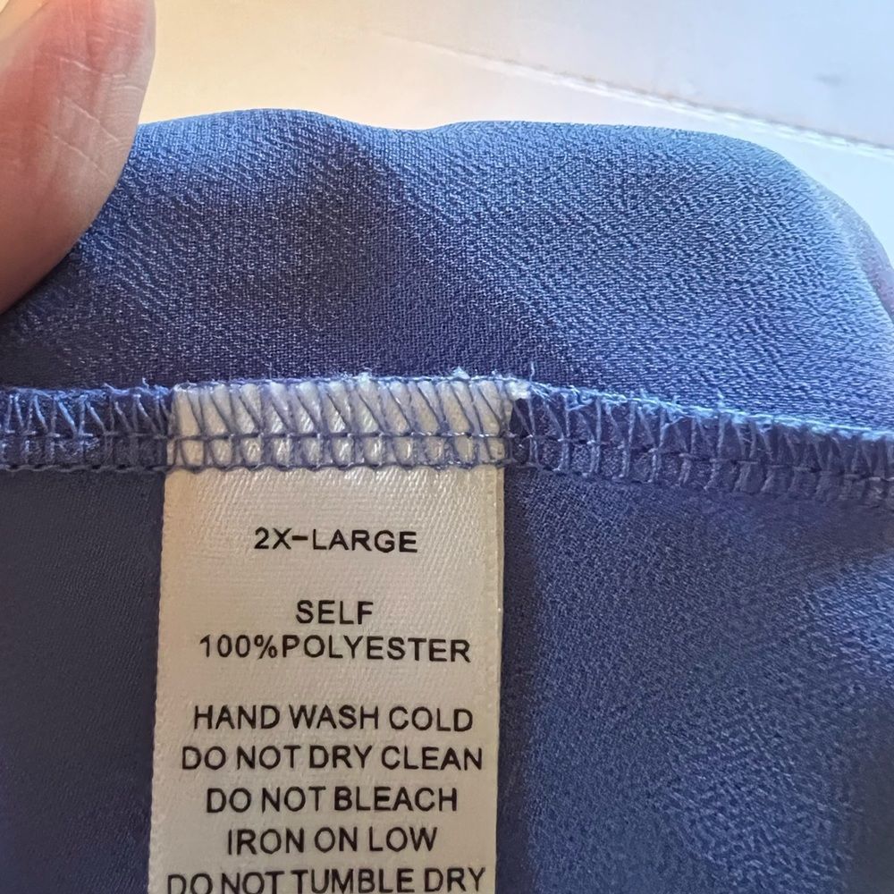 Davi & Dani Blue Hi-lo Sheer Top Size 2X Periwinkle - Picture 5 of 5